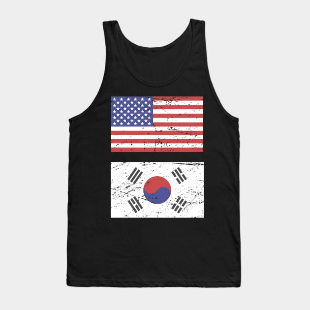 United States Flag & South Korea Flag Tank Top by MeatMan